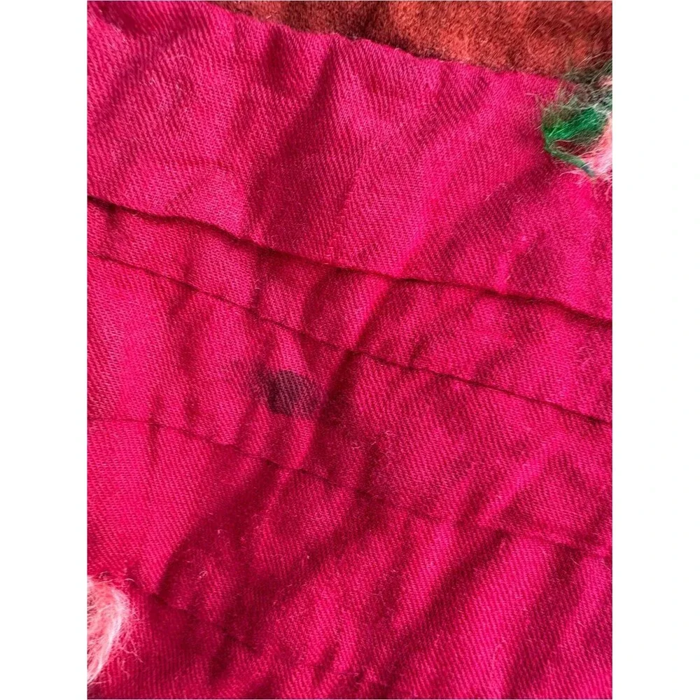 Handmade Patchwork Quilt - Deep Red, Navy